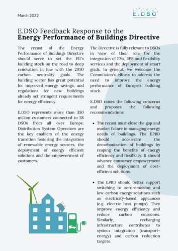E.DSO Publishes Feedback Response to the Energy Performance of Buildings Directive