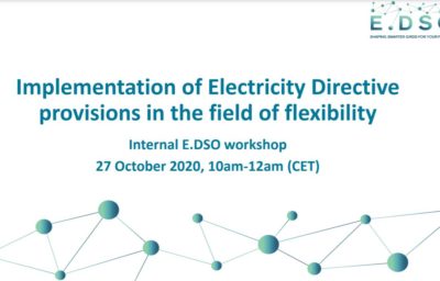Internal E.DSO workshop “Implementation of Electricity Directive provisions in the field of flexibility”