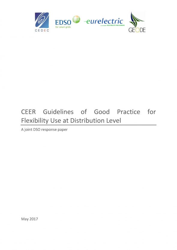 Joint DSO Response to CEER Guidelines of Good Practice for Flexibility Use at Distribution Level